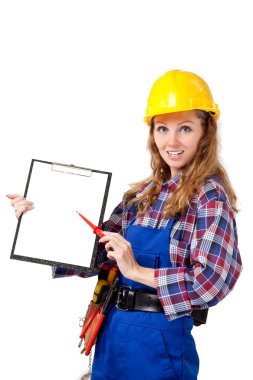 kadın inşaat işçisi