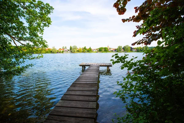 Barcos Lago Wesslinger Pequeño Lago Cerca Munich —  Fotos de Stock