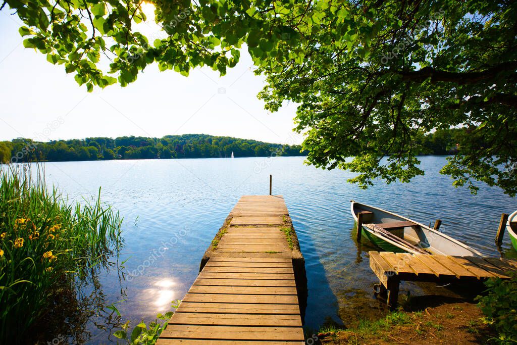 Boats on Wesslinger lake