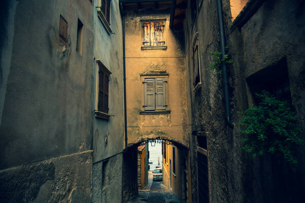 Old town of Malcesine on Lake Garda, Italy