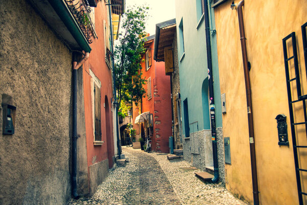 Old town of Malcesine on Lake Garda, Italy