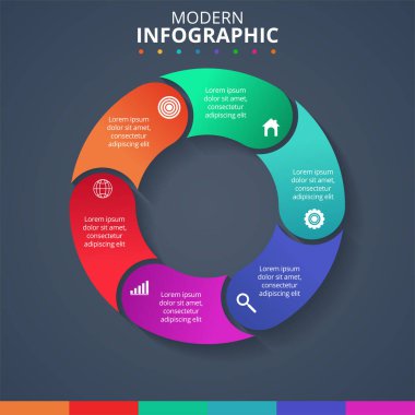 Bilgi grafikleri için vektör çember şablonu