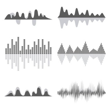 Vektör müzik ses dalgaları ayarlandı