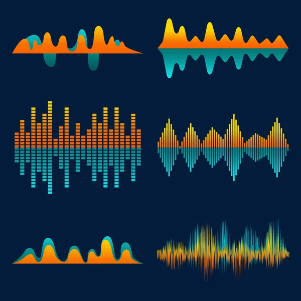 Звуковая Музыка Формирует Векторную Абстрактную Коллекцию — стоковый вектор