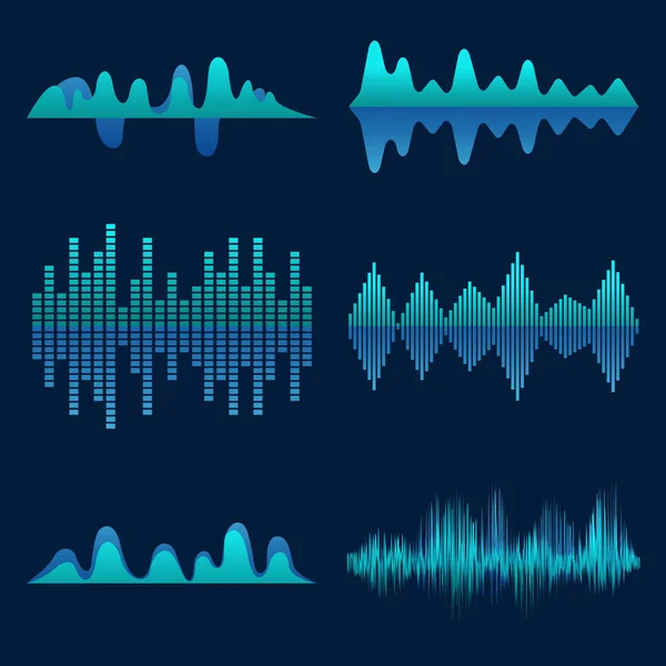 Röst Ljud Musik Former Vektor Abstrakt Samling — Stock vektor