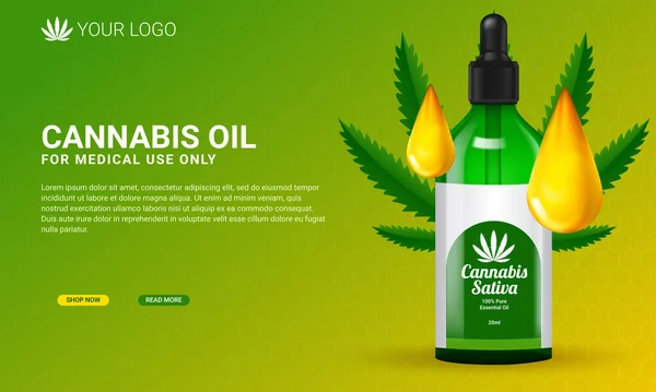 Modèle Page Atterrissage Cannabis Médical — Image vectorielle