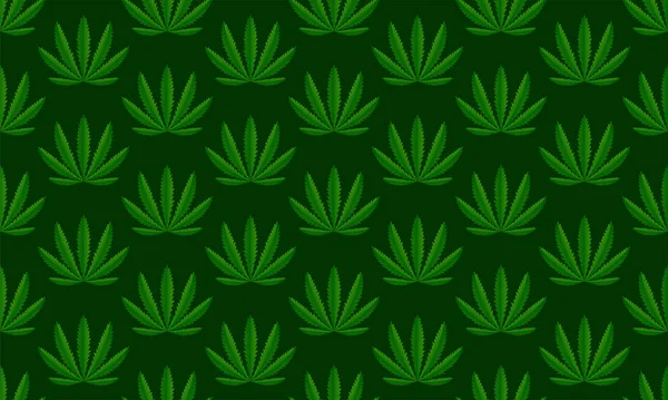 Feuilles Marijuana Motif Vectoriel Sans Couture — Image vectorielle