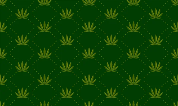 Feuilles Marijuana Motif Vectoriel Sans Couture — Image vectorielle