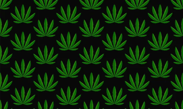 Marijuana Leaves Seamless Vector Pattern — Stock Vector