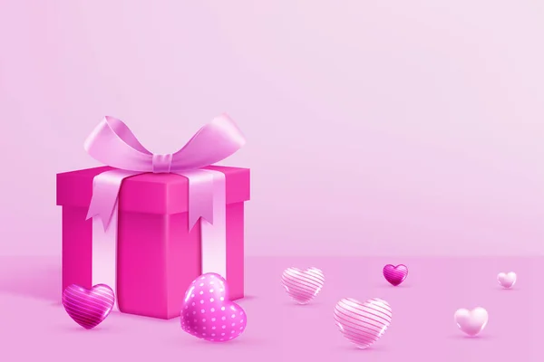 Happy Valentine Day Hintergrund Mit Geschenk Box — Stockvektor