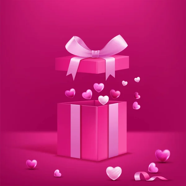 Fundo Feliz Dia Dos Namorados Com Caixa Presente —  Vetores de Stock