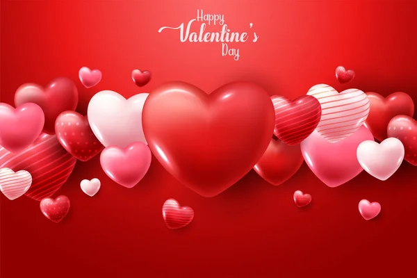 Happy Valentine Day Background Hearts — Stock Vector