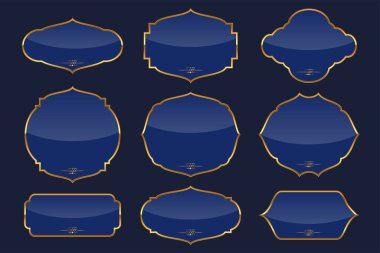 Retro vintage çerçeveler koleksiyon vektör illüstrasyonu