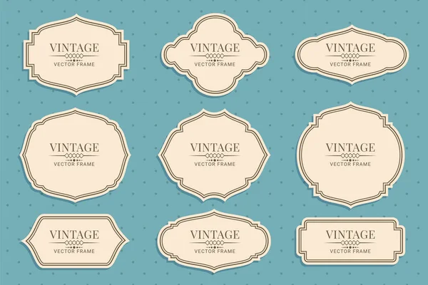 Retro Vintage Frames Collectie Vector Illustratie — Stockvector