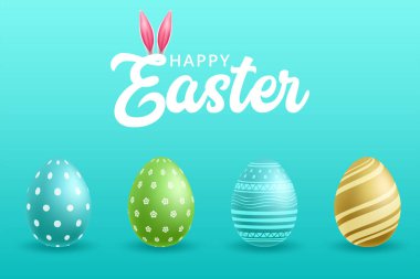 Renkli yumurtalı Paskalya tebrik kartı.