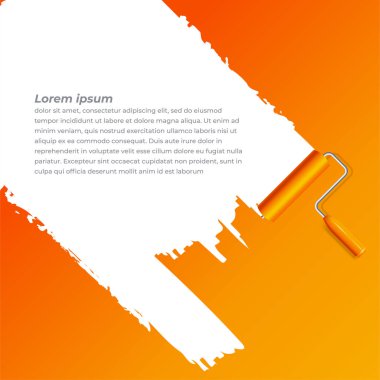 Sarı tekerlek beyaz duvarı boyuyor.