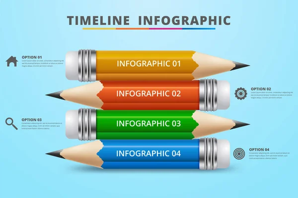 Modelo Design Infográfico Ícones Marketing — Vetor de Stock