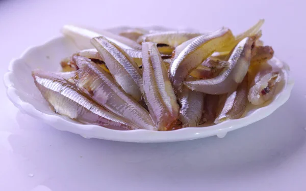 Анчоусы Сардинами Чистые Сырые Свежие Приготовления Пищи Избирательный Акцент Выбранной — стоковое фото