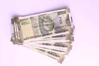 Hint kağıt para birimi 500 rupi ya da beyaz arkaplan üzerindeki para. Yeni Hint rupileri