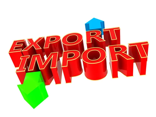 Símbolo Importación Exportación Concepto Negocio Importación Exportación Espacio Copia — Foto de Stock