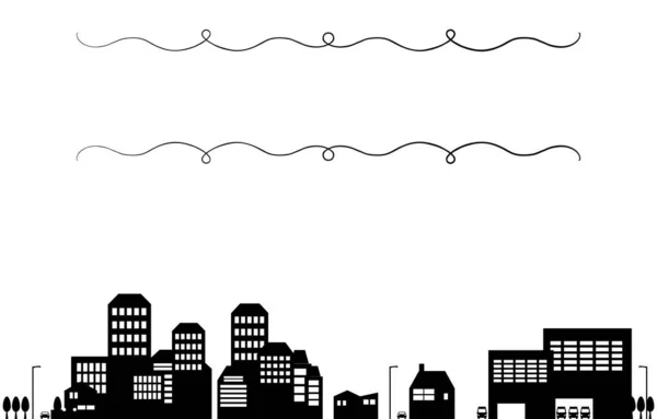 Фон Материала Простой Силуэт Городского Пейзажа — стоковый вектор