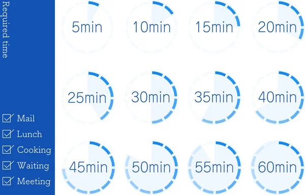 Vereiste Geschatte Tijd Pictogram Vector Illustratie — Stockvector