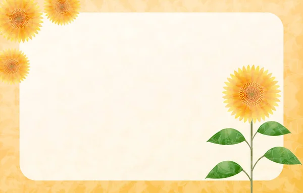 Sonnenblumenrahmen Illustration Orange Hintergrund — Stockvektor