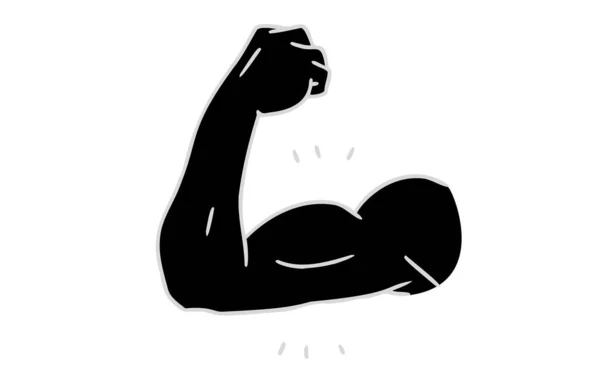 Monochroom Lichaamsdelen Materiaal Man Bovenarm Biceps — Stockvector