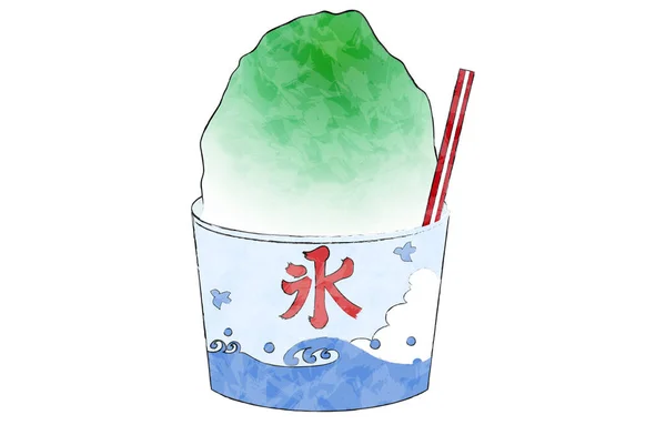 メロン風味のかき氷 — ストックベクタ