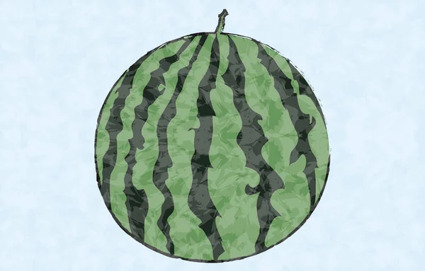 Wassermelone Ganze Transparente Aquarellmalerei — Stockvektor