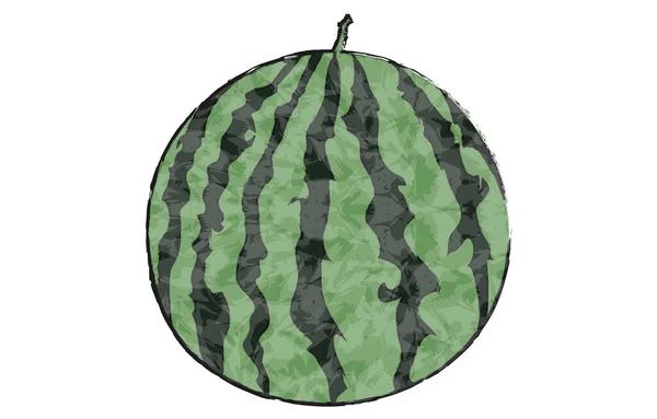 Wassermelone Ganze Transparente Aquarellmalerei — Stockvektor