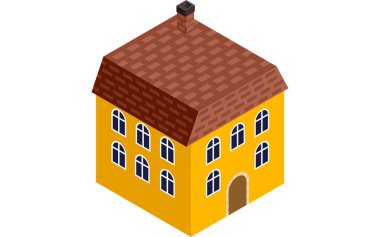 Batı tarzı ev izometrik şehrin sahne malzemesi