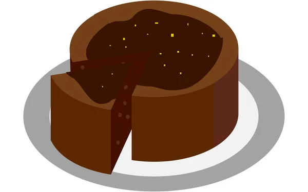 Шоколад Гато Изометрический Торт — стоковый вектор