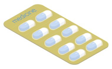 Bir sayfa izometrik için kapsül çizimi