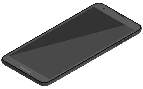 Illustration Eines Schwarzen Smartphones Isometrisch — Stockvektor
