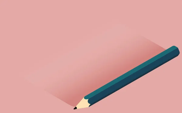 影の等方の鉛筆のイラスト — ストックベクタ