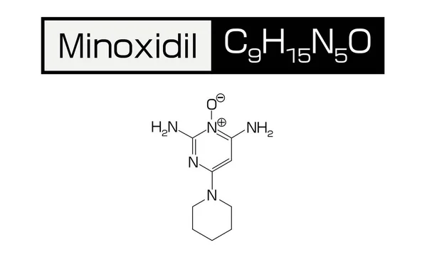 Aga Chemical Formula Minoxidil Ingredient Used Hair Loss Treatment — Stock Vector