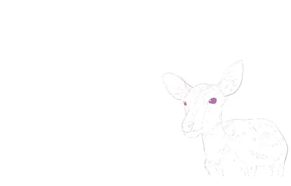 现实的动物图解 从前面看到彩虹色的鹿群 — 图库矢量图片