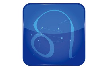 12 takımyıldız mavi simgeleri: Vektör illüstrasyonu: Leo