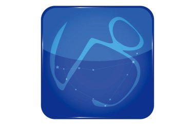 12 takımyıldız mavi simgeleri: vektör illüstrasyonu: Oğlak burcu