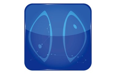 12 takımyıldız mavi simgeleri: vektör illüstrasyonu: Balık burçları