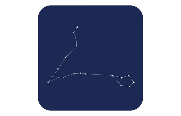 Constellatie Blauwe Pictogrammen Vector Illustratie Vissen — Stockvector