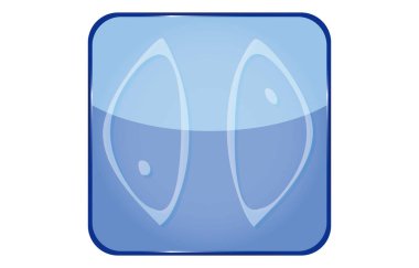 12 takımyıldız mavi simgeleri: vektör illüstrasyonu: Balık burçları