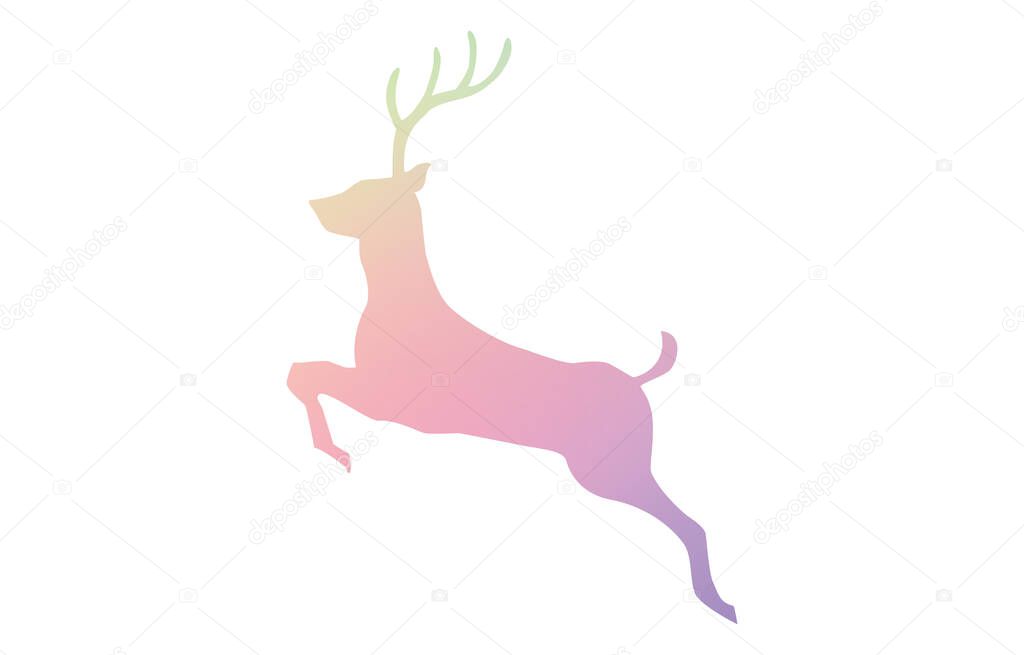 Running stag icon, silhouette material