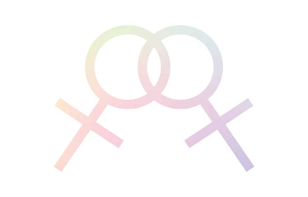 女性と女性のカップル 虹のカット — ストックベクタ