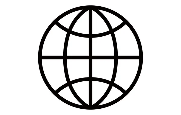 Ikona Vektoru Globu Bílém Pozadí — Stockový vektor