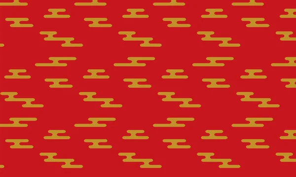 Forme Brume Motif Japonais Doré Rouge — Image vectorielle