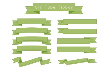 Yeşil retro kurdeleler seti