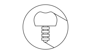 Siyah gölgeli çember simgesi, implant