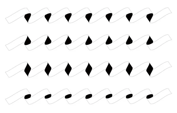 Ensemble Pièces Courbes Ruban Orthodoxe Noir Blanc — Image vectorielle